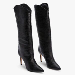 SCHUTZ Black Crocodile Maryana Boot 6.5